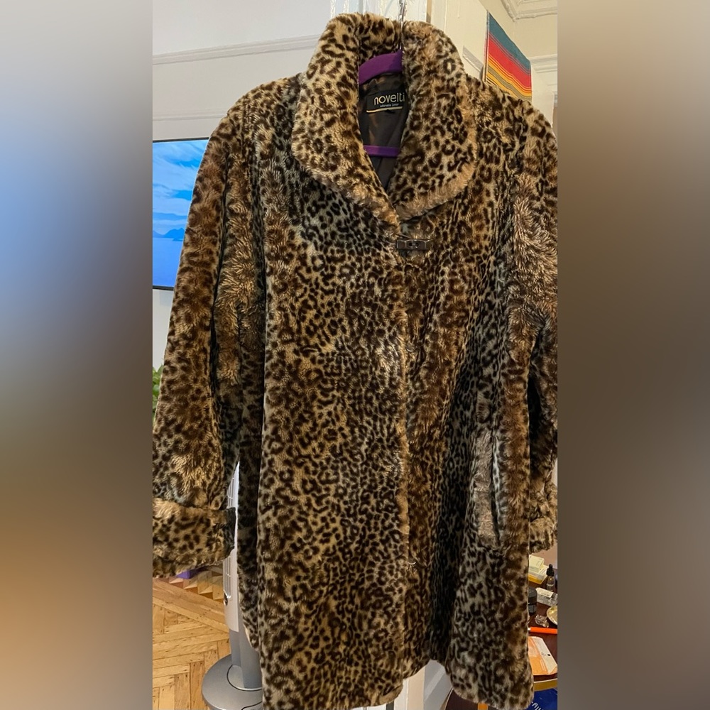 Vintage faux fur cheetah coat